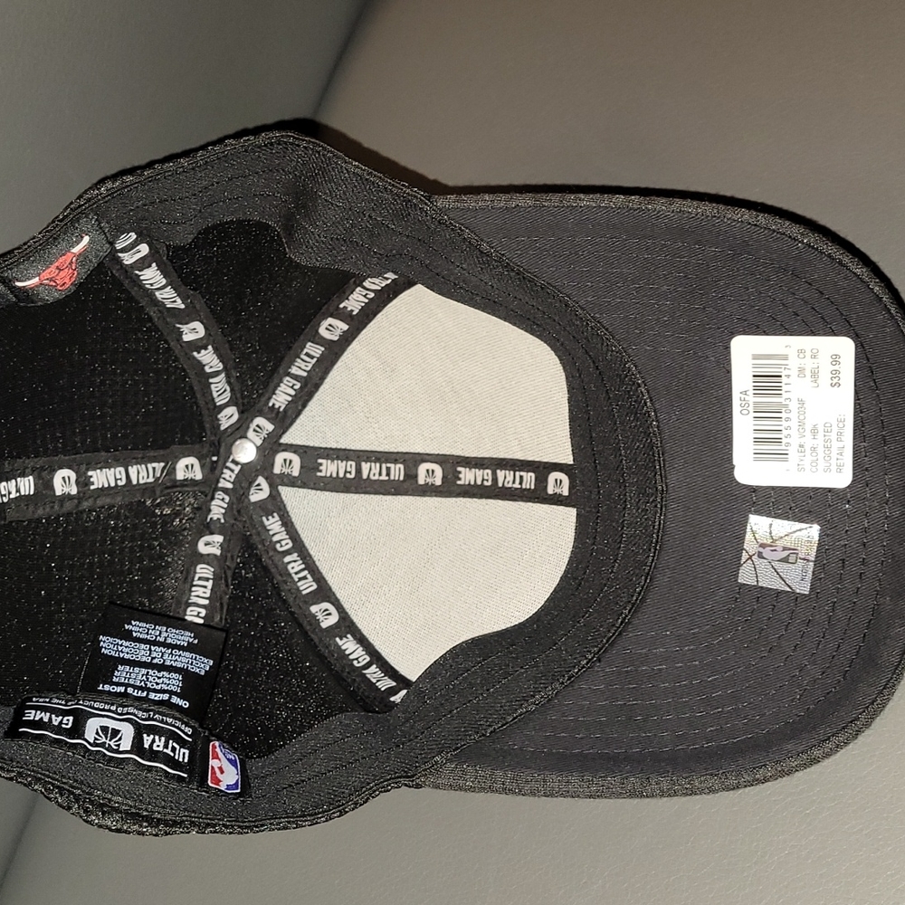 💕❌️SOLD❌Ultra Game Chicago Bulls NBA Basketball Mens Reflective Cap Hat Black O - Picture 9 of 13